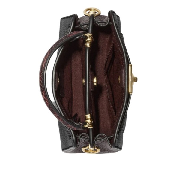 NWT💃Coach Mini Lane Top Handle Gold/Black Multi Purse - Picture 6 of 11